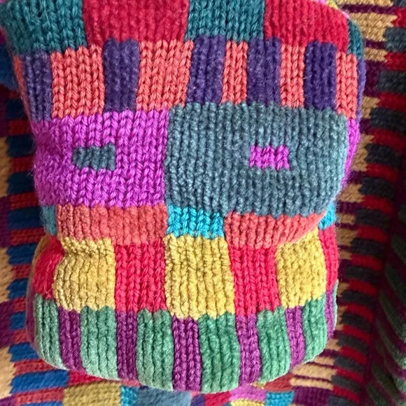 Vintage hand made Betty white Multicolor Women's Sweater size L - Picture 7 of 9